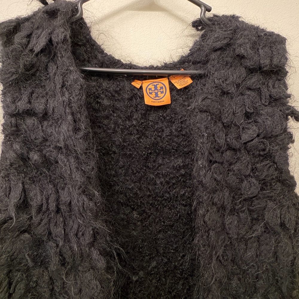 Authentic Tory Burch Black Textured Layering Vest small - Picture 5 of 10